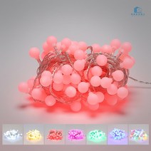 LED 앵두 전구 적색 트리구 96구 투명선 연결형(DC 24V) 1m 캠핑 감성 조명 크리스마스 소품 파티 조명 RGB 트리구 인테리어 악세사리 무드등, 포함
