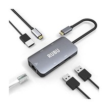 USB C 허브 RUBU Type to 4K HDMI 이더넷 포트 2.0 3.0 노트북 PC용 PD 애플 맥북 Pro iMAC 맥 Chromebook XPS Windows Sams, OU030Q RUBU
