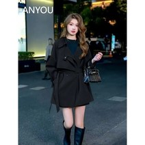 ANYOU 여성용 윈드 브레이커 코트 바람막이 트렌치 코트