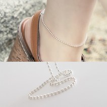 셀러허브(잡화) 실버 2mm 샤론 볼 체인 발찌