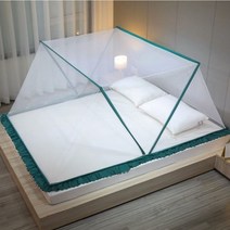OK 팩토리 원터치 접이식 폴딩 사각 모기장 방충망 슈퍼 싱글 더블 2층 1인용 기숙사 침대, 녹색