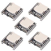 5pcs DFPlayer 미니 MP3 플레이어 모듈 음성 디코드 보드 지원 TF 카드 U 디스크 IO/직렬 포트/AD Arduino, 한개옵션0