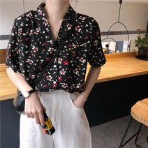 일타스캔들 남행선 블라우스 전도연 셔츠 의상 옷 패션 꽃무늬 복고풍 반팔 2컬러