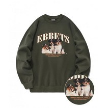 국내매장 정품 EBBETSFIELD 보더콜리 퍼피 맨투맨 카키