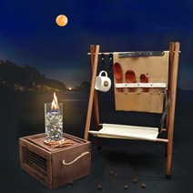 add+ 우드 인디언 행어 차박 캠핑 휴대용 소품 낚시 행거, 브라운