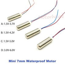 ac모터 dc모터 소형모터 dc 1.5v 3v 3.7v 5v 6v 방수 진동 모터 미니 마이크로 7mm 코어리스 캡슐화 진동기 미용 기기 장난감 마사지, 1.5v-3.7v, 1개