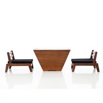 모던 심플 거실 작은 좌식 테이블 의자 세트 커피 테이블, 테이블 1개와 의자 2개