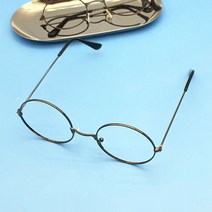 가볍고 예쁜 다크그레이 원형 패션 포인트 동글한 안경테 (1+1)