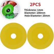세라믹도마 100mm 유리 커팅 디스크 다이아몬드 대리석 톱날 세라믹 타일 옥 특수 연마 커팅 블레이드 샤프 브레이징 그라인딩 디스크, [06] 2pcs 100mm Yellow