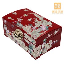 자게장 자개장 돌반지 귀걸이 보관 나비장 옷장 나전칠기장 보석함, 12마리 까치- 아치형 잉어자물쇠