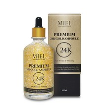 [미엘] 프리미엄 24K 골드 앰플(순금 40% 함유) 100ml 수분보습 탄력 올인원케어 피부관리실전용 홈케어 사은품 시트팩6종 + 샘플6종 무료증정