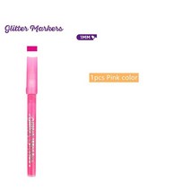 1pcs 반짝이 마커 펜 블 링 색상 1mm 물 기반 자외선 방지 드로잉 그림 하이라이트 앨범 디자인 아트 F848, 06 1pcs Pink