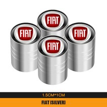 밸브 4PCS 금속 합금 자동차 휠 타이어 밸브 스템 캡 피아트 500 그랑 데 Punto Tipo Stilo 우노 아스트라, 03 A Silver