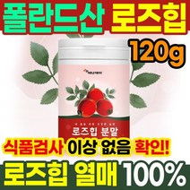 로즈힙 분말 파우더 120g 로즈힙 추출물 100% 가루 하이페로사이드 티리로시드 루비잔틴 필로퀴논 로즈힙분말효능 비타민분말