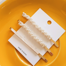 은비나리 쓰리피스 진주 실핀 3가지 세트 데일리 여성 럭셔리 연예인 헤어핀