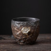 세트 예쁜 찻잔금박 철 유약 연잎 도자기 컵 찻잔 세트 다도 그릇 중국 구름 커피 머그잔 6 가지 스타일, 03 Lotus cup_01 100ml