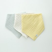 삼중거즈 파스텔 스카프빕 3종세트 네추럴컬러 데일리 아기스카프