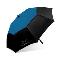 Greg Norman 그렉 노먼 샤크 60인치 더블 캐노피 접이식 2인용 골프 우산 벤트 WC 골프소품, Blue Black, Blue Black