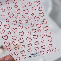 1pc 사랑 심장 디자인 3D 네일 스티커 발렌타인 데이 다채로운 셀프 접착 슬라이더 데칼 매니큐어 장식, 없음, 5D TS934