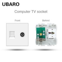 [LED TV 티비] UBARO 백색 소켓 USB 5V 2100mA RJ45 /RJ11/텔레비젼/HDMI 유도 Led 발 램프 다 유형 단위 크기 52*52mm DIY 임명, [02] foot lampwhite