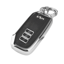 키에티 기아 투명 젤리 셀토스 쏘렌토MQ4 스마트 차키케이스 7버튼 키홀더, 실버