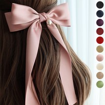 진주 골프 리본핀 왕리본 롱 머리핀 10color