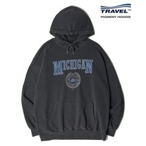 TRAVEL 미시간 울버린 피그먼트 후드티 블랙 차콜 MIGHIGAN WOLVERINE PIGMENT HOODIE BLACK CHARCOAL