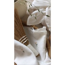 로즈 꽃자수 키친크로스/ 꽃자수 손수건/프랑스자수키친크로스