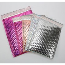 홀로그램 택배 안전봉투 유광 뽁뽁이봉투 핑크 로즈골드 실버, 홀로그램 핑크