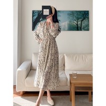 우아한 드레수아 브이넥 롱원피스