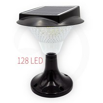 솔까든 태양광 128LED 문주등 태양열 정원등, 노란빛