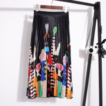 레이디 매직(lady magic) 여름 쉬폰 캐릭터 셔링 허리밴딩 롱스커트 롱치마