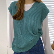 수키 브이넥 기본사슬뜨기 니트조끼 1106280