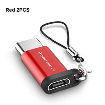 어댑터 usb type-c 마이크로 usb 변환기 케이블 type c 어댑터 usb 3.1 지원 4c htc oneplus lg 태블릿용 otg, 레드 2개