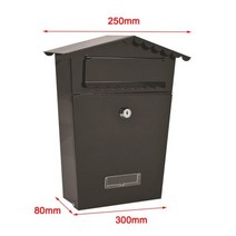 메일함 전원주택 우체통 우편 수취함 Metal Key Lock Mail Boxes Outdoor Locking Wall Mount Mailbox Security Drop Box C, Black