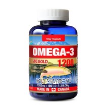 통라이프 통라이프-rTG알티지오메가3골드-1200+비타민D 6개월분-1병, w/알티지1200골드1