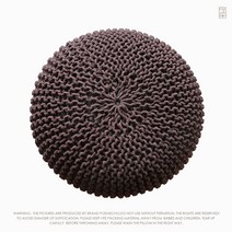 뜨개질 수제 방석 스툴 두꺼운 방석 원형 키높이, 초코색