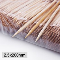 [KO] 2.5mm x 20cm 닭꼬치 바베큐 요리용 대나무꼬지 1박스 30000개, [KO] 대나무꼬지 2.5x20cm 1박스