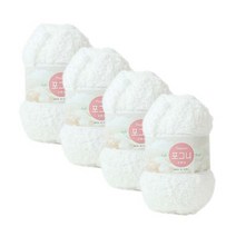 [앵콜스] 포그니 수면사(4볼묶음) 겨울실 털실 모찌실 두꺼운실 겨울뜨개실 겨울가방 가방실 방석실 도톰한실 패브릭얀, 201 하양(4볼묶음)