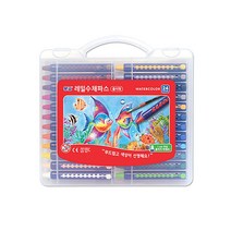 문교 레일 수채파스 24색 삼각홀더 수채효과 크레파스
