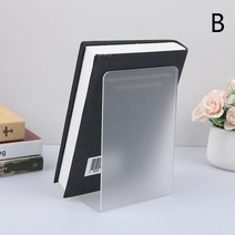 북엔드 북앤드 엔틱소품 투명 프로스팅 아크릴 북 엔드 l자형 책상 정리함 1 개 데스크탑 홀더 학교 문구, 02 B