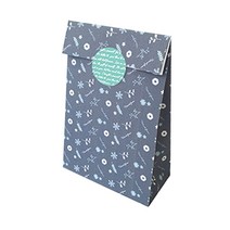 100매 묶음 디자인 종이봉투 스티커 포함 2종, 네이비 소 100매