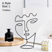 조각 인테리어 소품nordic wrought iron 장식품 추상 캐릭터 조각 얼굴 랙, 사이즈 L