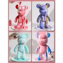 물감 수제 푸어링 아트 베어 토끼 곰 키트 미니어처 래빗, 04. 【선택5컬러】베어 풀세트 고급 소재 가방, 02. 33cm
