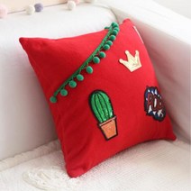 깜찍 와펜 방울 포인트 여자 아이방 침대 쿠션 커버 소파 신혼집 오피스 원룸 비게 비개, 상세페이지 참조