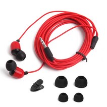 슈퍼 베이스 헤드셋 3.5mm 인이어 이어폰 스테레오 이어 버드 헤드폰 유선 전문 dj 모니터링을 위한 3미터 추가 긴 케이블, 03 Red