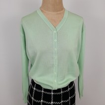 아베마리아4060 여성 얇고 빳빳한 니트 가디건 연두색 667788(M L XL)프리 일본제