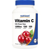 뉴트리코스트 비타민 C 1000mg 로즈 힙 캡슐, 120개입, 1개