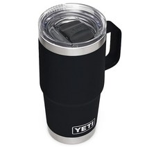 예티 램블러 20oz 손잡이 텀블러 YETI컵 591ml 트래블머그 머그컵, Black, 블랙