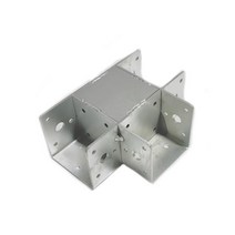 사각파이프조인트 상부마감 삼방TEE 40-100 파이프연결 브라켓 조립식 체결 사각파이프, 조인트 상부마감 삼방TEE-75x75